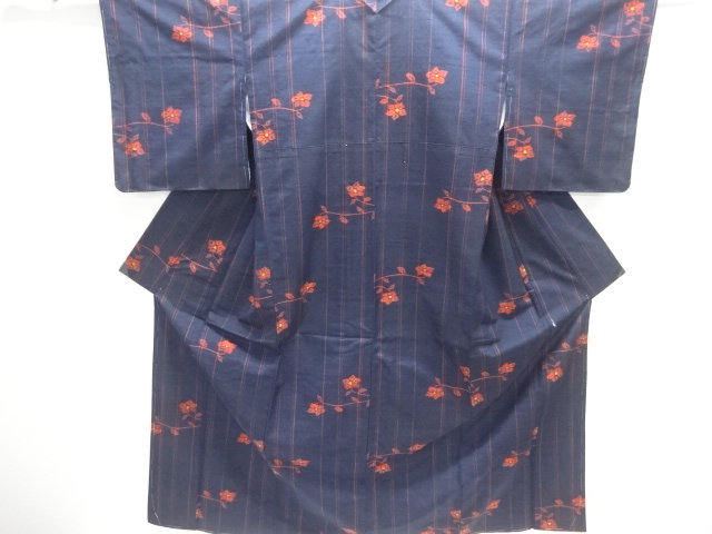 JAPANESE KIMONO / TSUMUGI / UNUSED / WOVEN STRIPE